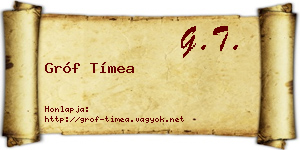 Gróf Tímea névjegykártya